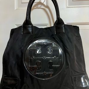 Tory Burch nylon tote pre owned black